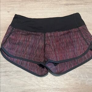 Lululemon Black and maroon Striped Shorts